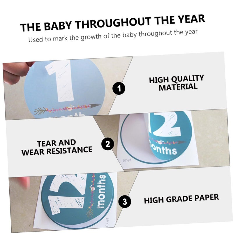 Angoily 12Pcs Milestone Decal Stickers For Newborn Growth Tracking Photo Props - Image 4