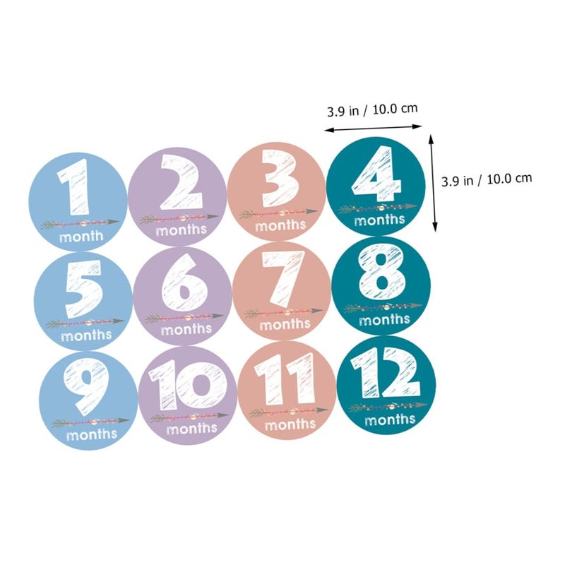 Angoily 12Pcs Milestone Decal Stickers For Newborn Growth Tracking Photo Props - Image 3