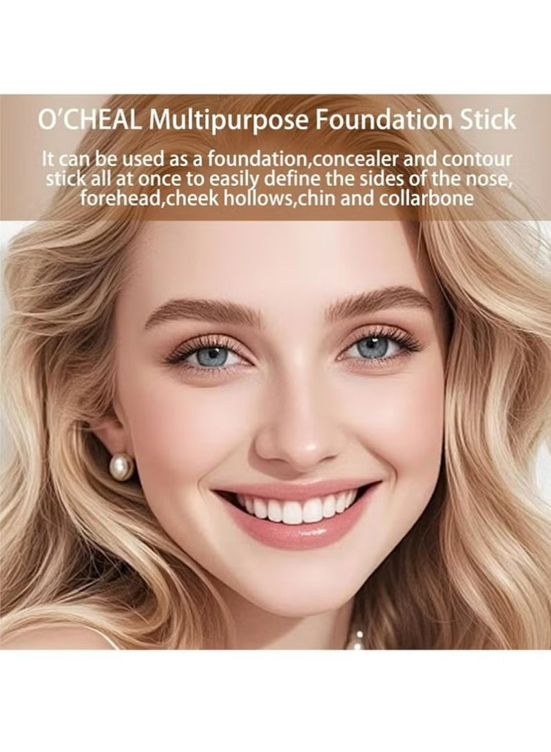 OCHEAL O'CHEAL Hydrating Concealer Stick, Full Coverage Face Makeup for All Skin Types, Moisturizing, Long Lasting, Waterproof, Brighten, Lightweight Tinted Contour Stick Foundation for Women (LIGHTSKIN TONE) - Image 5