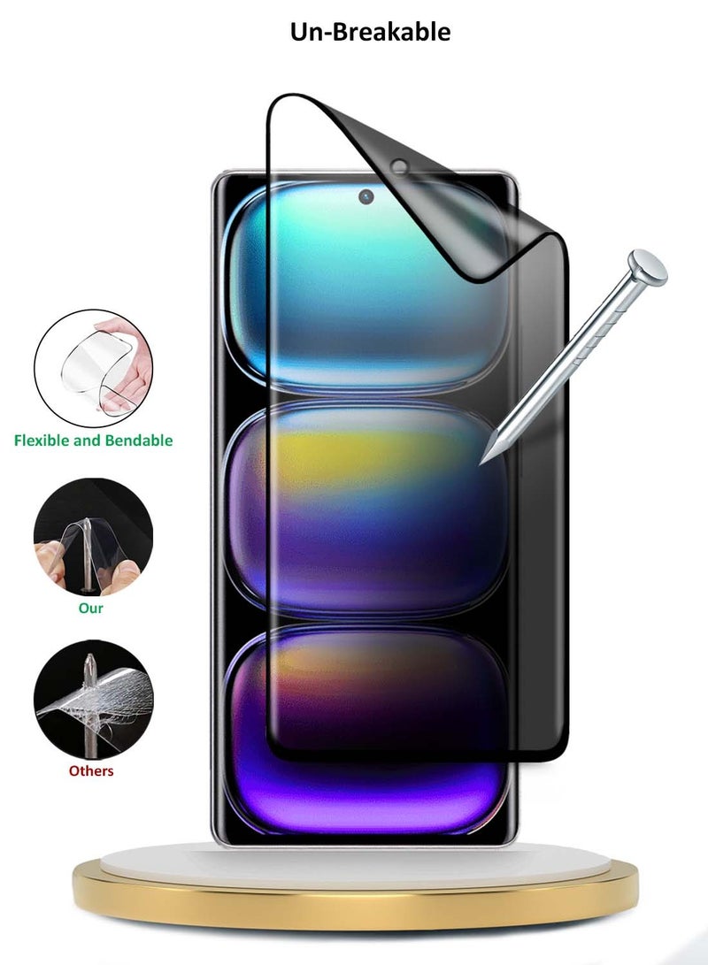 دبليو تيك انفينيكس هوت 50 برو+ / انفينيكس هوت 50 برو بلس 4 جي 2024 بريميوم إيدج برو سيراميك غير لامع خصوصية غراء كامل واقي شاشة مرن غير لامع (MSGPCP) - شفاف / أسود - Image 3