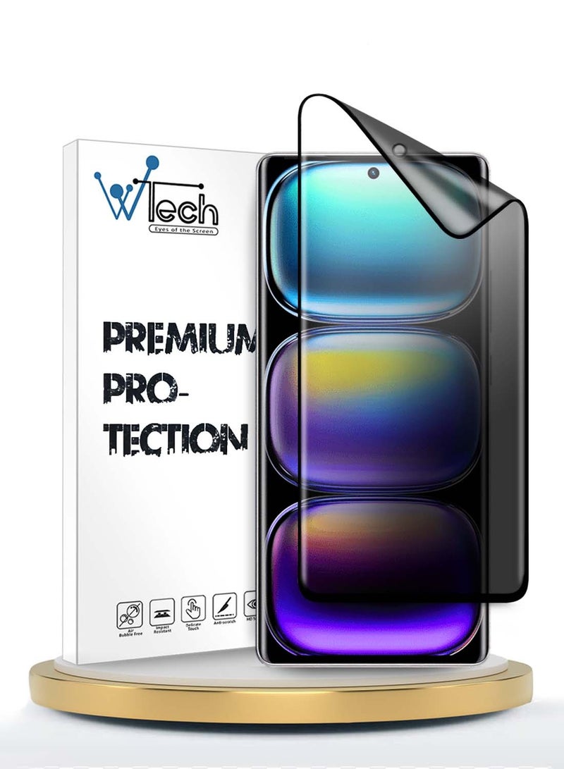 دبليو تيك انفينيكس هوت 50 برو+ / انفينيكس هوت 50 برو بلس 4 جي 2024 بريميوم إيدج برو سيراميك غير لامع خصوصية غراء كامل واقي شاشة مرن غير لامع (MSGPCP) - شفاف / أسود - Image 1