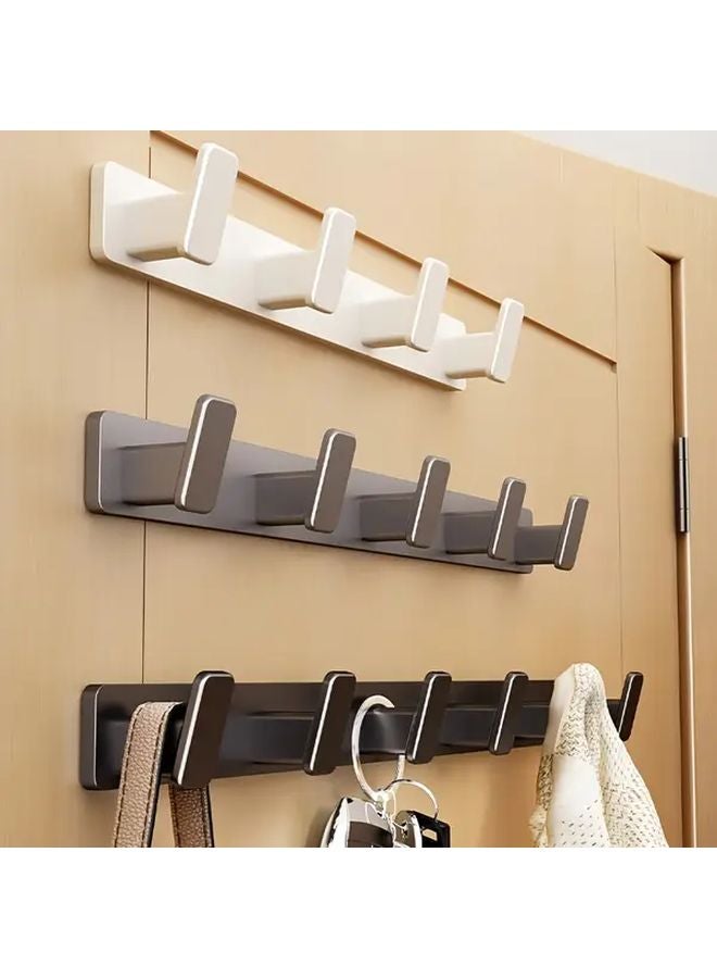 حامل معاطف رمادي مثبت على الحائط بدون حفر بخمسة خطاطيف، منظّم مدخل معدني حديث - Image 4