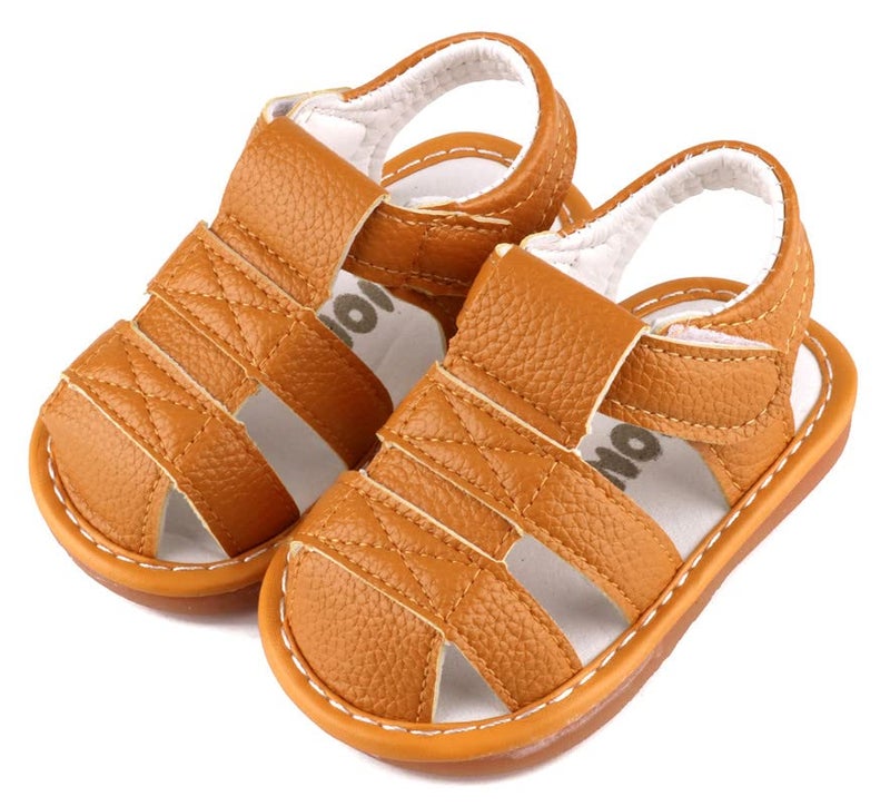 CINDEAR Baby Boys Girls Squeaky Sandals Summer Closed-Toe Anti-Slip Premium Rubber Sole Toddler First Walkers Shoes 1302-YL19 - Image 5