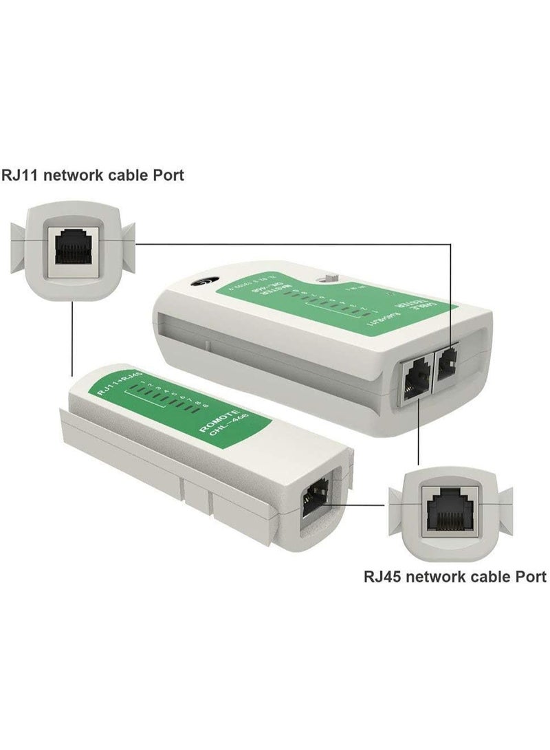 بست وان جهاز اختبار كابلات الشبكة RJ45 وRJ11، وجهاز اختبار كابلات إيثرنت LAN مع مؤشرات LED، وأداة اختبار كابلات الشبكة CAT5 وCAT5e وCAT6 وCAT6A UTP، وكاشف خط الهاتف لكابلات الإنترنت والنطاق العريض RJ11 وRJ12 - Image 5