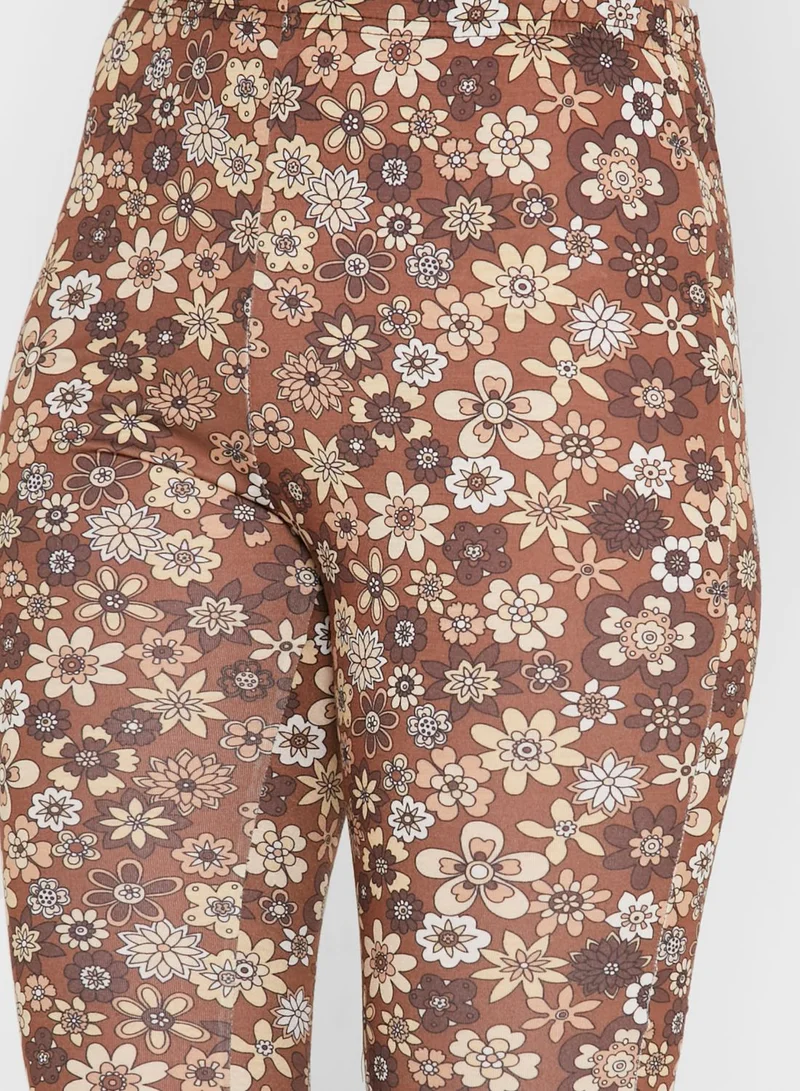 boohoo Floral Print Flared Pants