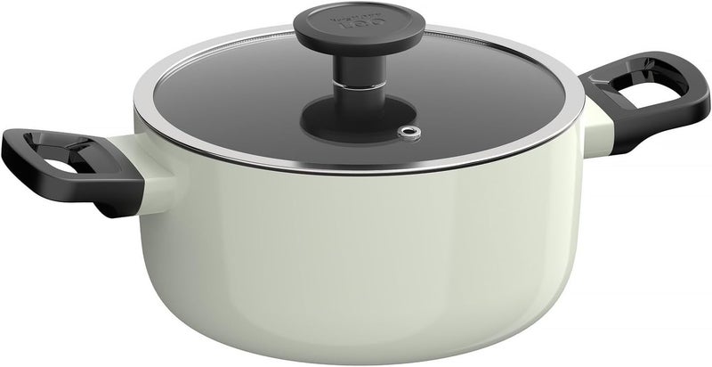 Berghoff Glints Nonstick Ceramic Cookware Set 7 Piece, Non-toxic, Stay-Cool Handles, PFAS & PFOA Free, Induction Base, Oven Safe, Sage/Soft Oliver Green - Image 3