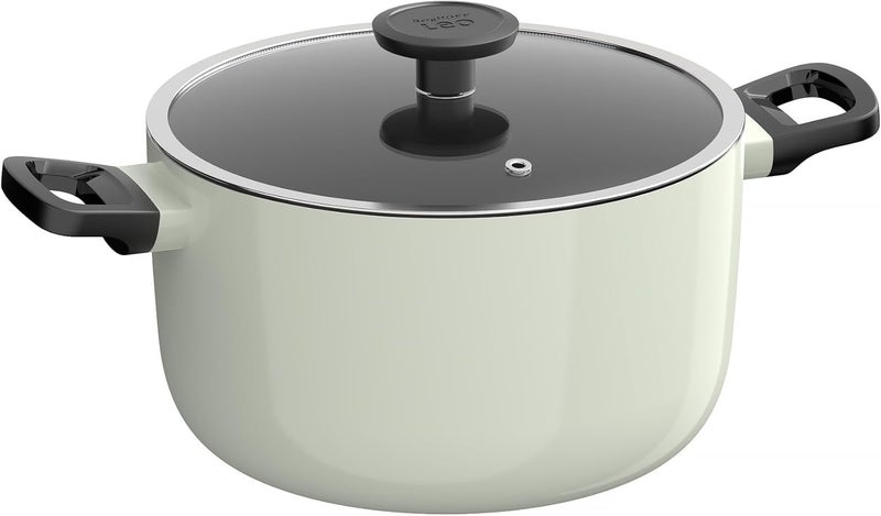 Berghoff Glints Nonstick Ceramic Cookware Set 7 Piece, Non-toxic, Stay-Cool Handles, PFAS & PFOA Free, Induction Base, Oven Safe, Sage/Soft Oliver Green - Image 5