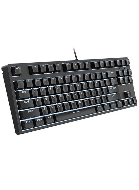 HXSJ L600 87 Keys USB-C / Type-C Wired Red Shaft Mechanical Keyboard with Cool Backlight(Black)