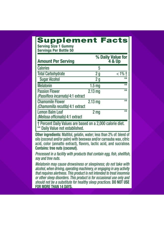 Vitafusion Kids Melatonin Gummy Supplements, Tropical Peach Flavored Sleep Support Supplements (1), 50 Count  - Image 4