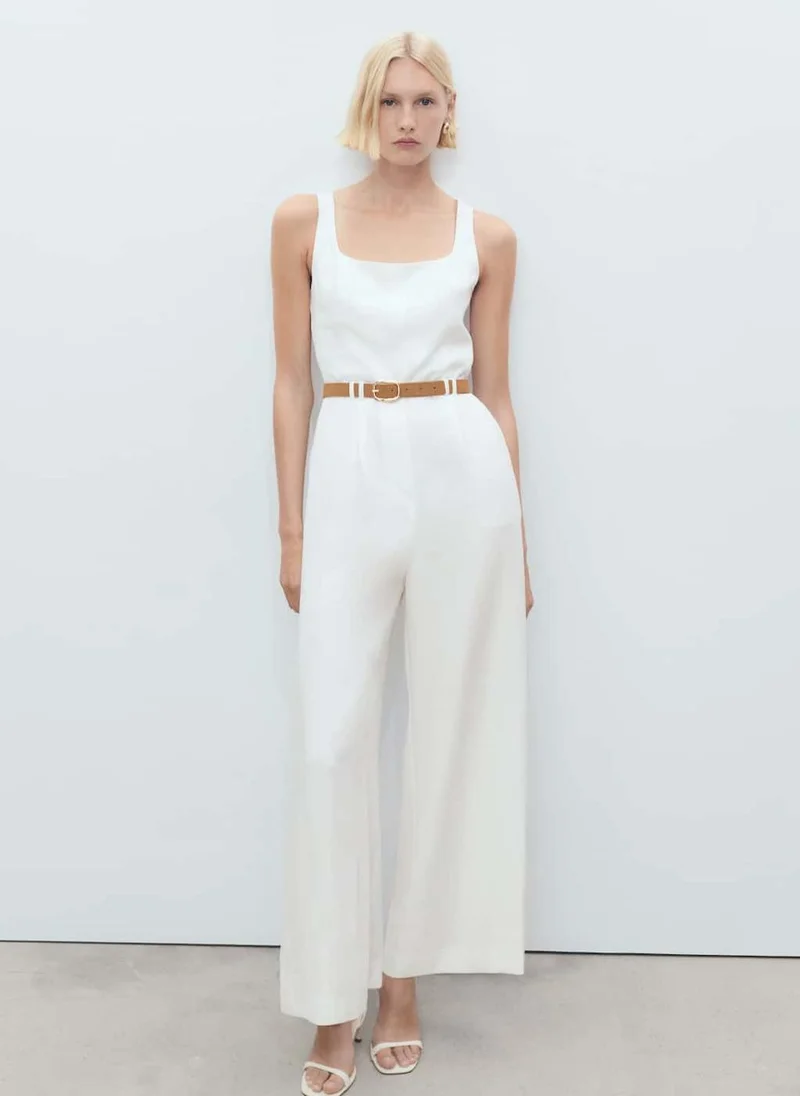 MANGO Long Lyocell Jumpsuit With Belt
