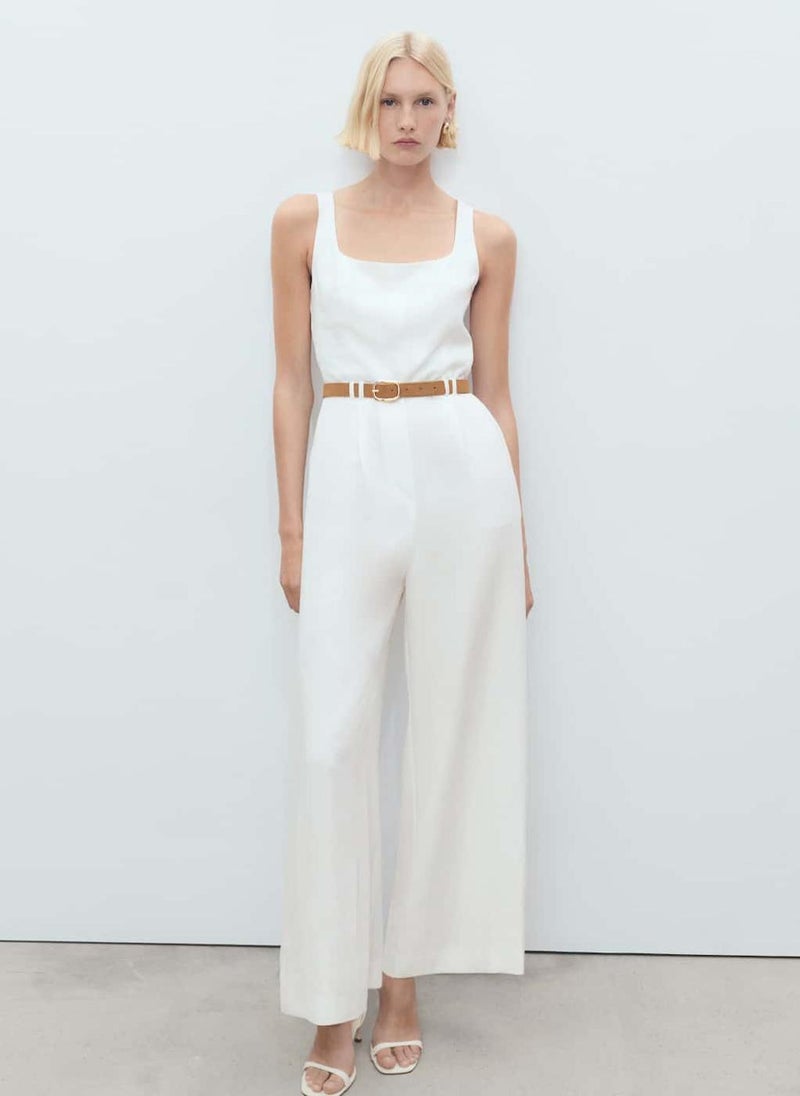MANGO Long Lyocell Jumpsuit With Belt  - Image 1