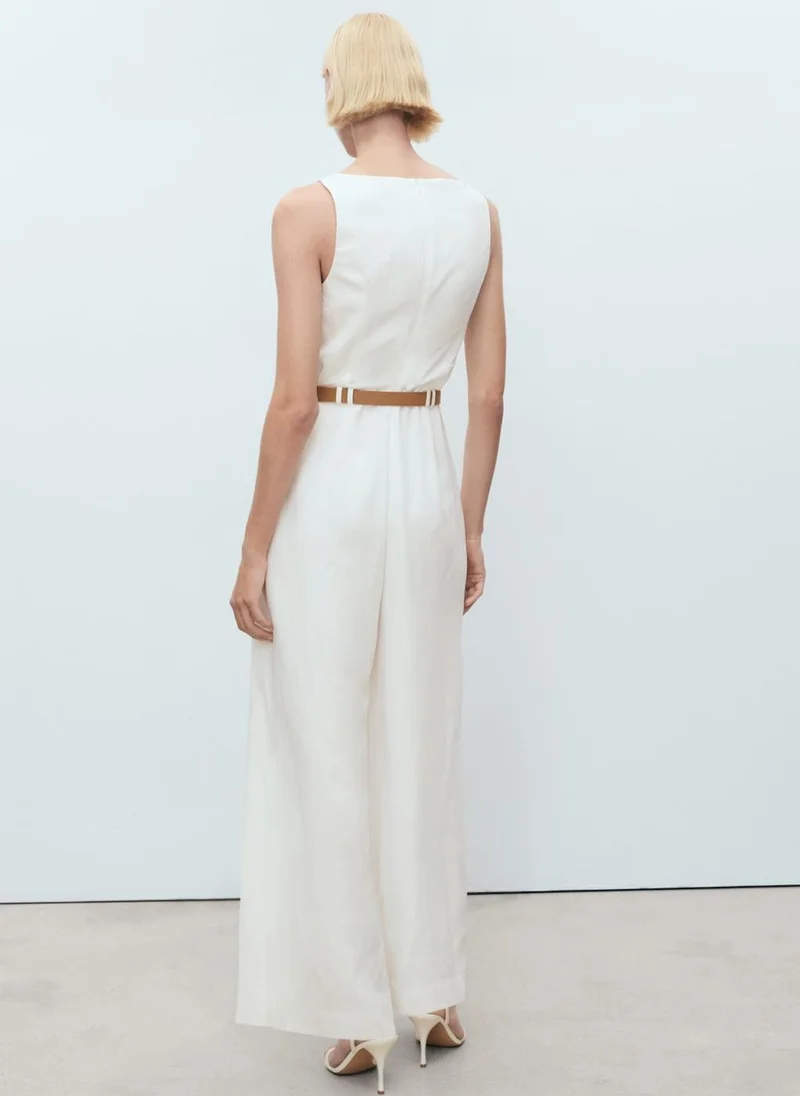 MANGO Long Lyocell Jumpsuit With Belt