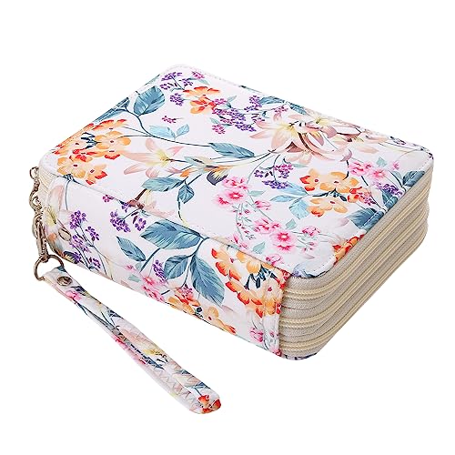 Lbxgap Portable Colored Printing Pattern Pencil Case Holds 72 pcs Pencils Bag Organizer with Handy Wrap Portable- Multilayer Holder for Watercolor Pens or Markers, Pencil Case Organizer for Artist - Image 1