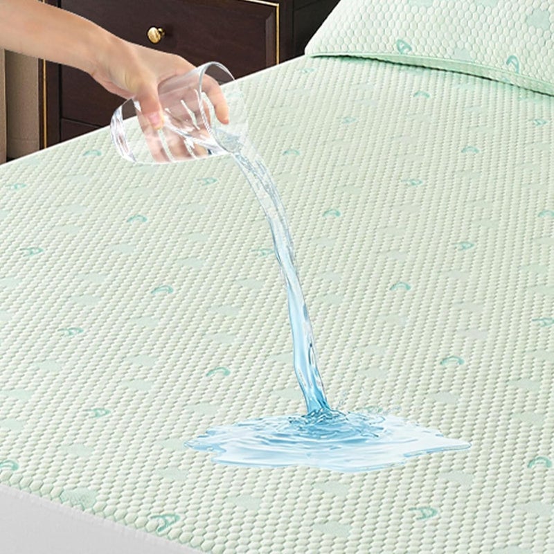 ACCURATEX Cooling Mattress Protector 200×200 cm - Cooling Fabric & 100% Waterproof Design Mattress Cover - 30cm Fitted Deep Pocket - Perfect Bed Wetting Mattress pad, Breathable & Washable - Image 5