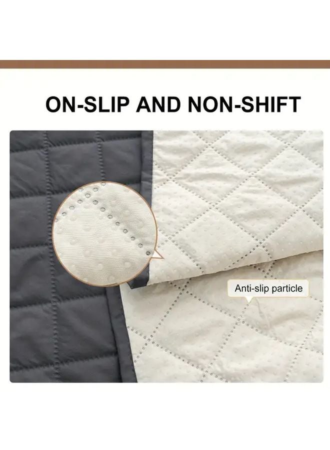 غطاء أريكة كبير مضاد للانزلاق لحماية المقعد المفرد قابل للغسيل في الغسالة مناسب للحيوانات الأليفة باللون الأسود - Image 3