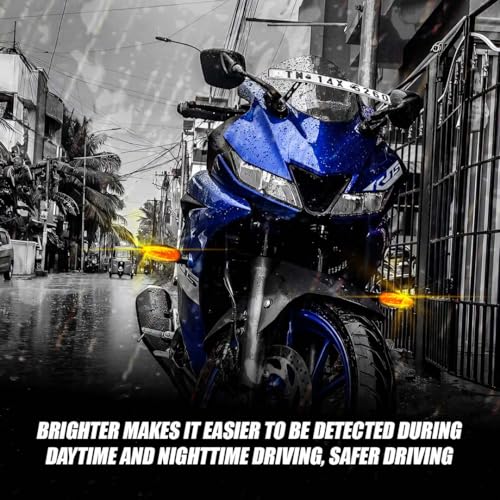 MOTO GENIUS Waterproof Flexible Silicone Rubber LED Indicator Light for FZ, R15, MT15 (BS4 + BS6), Ray Z | Unbreakable, Premium, and Durable Motorcycle Turn Signal Lights (2 Pieces) - Image 5