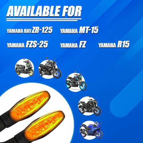 MOTO GENIUS Waterproof Flexible Silicone Rubber LED Indicator Light for FZ, R15, MT15 (BS4 + BS6), Ray Z | Unbreakable, Premium, and Durable Motorcycle Turn Signal Lights (2 Pieces) - Image 2