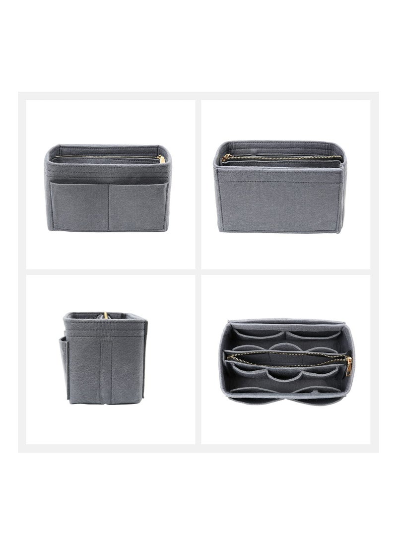 SYOSI - Purse Organizer Insert for Handbags Felt Bag Tote Shaper With Zippers Thicken and Portable Handbag in Speedy Neverfull Grey - Image 1