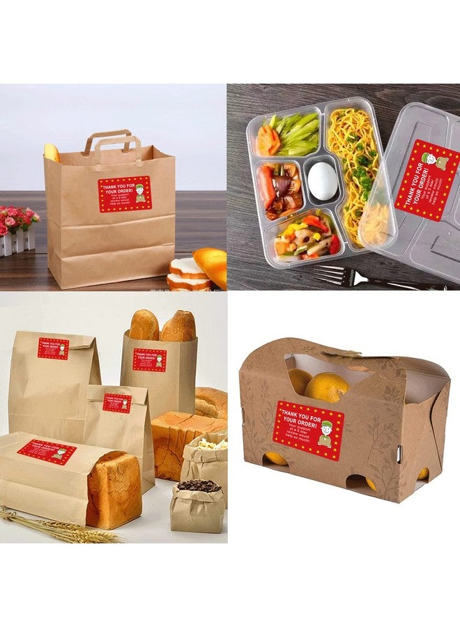 wootile 5 Star Review Delivery Labels Food Delivery Thank You Sticker 2X3 Inch Thank You For Your Order Sticker Food Delivery Tamper Evident Sealed For Freshness Freshness 250Pcs Food Delivery Stickers  - Image 2