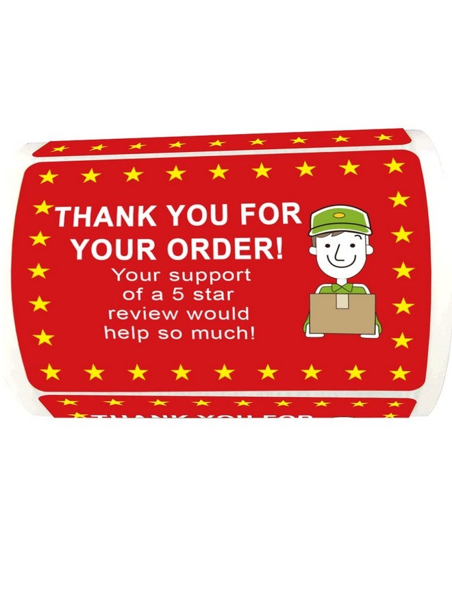 wootile 5 Star Review Delivery Labels Food Delivery Thank You Sticker 2X3 Inch Thank You For Your Order Sticker Food Delivery Tamper Evident Sealed For Freshness Freshness 250Pcs Food Delivery Stickers  - Image 1