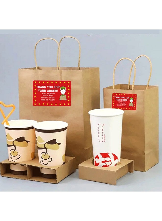 wootile 5 Star Review Delivery Labels Food Delivery Thank You Sticker 2X3 Inch Thank You For Your Order Sticker Food Delivery Tamper Evident Sealed For Freshness Freshness 250Pcs Food Delivery Stickers  - Image 3