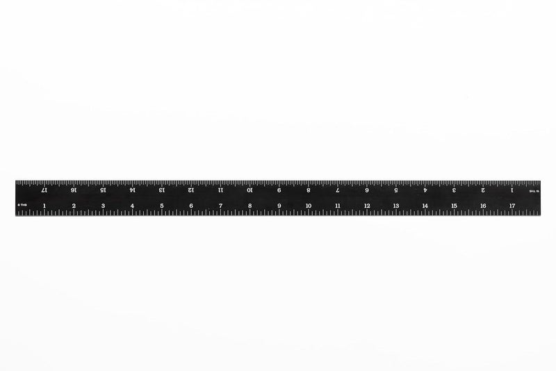 PEC TOOLS 402-018EZ, 18 Inch Rigid Ruler, 4R (8ths, 16ths, 32nds, 64ths),Made in US, Stainless Steel, Black Chrome - Image 4