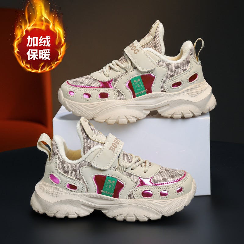 Babu Bean Boys Sneaker 2024 Autumn Children'S Leather Waterproof Children'S Shoes Student Non-Slip Running Shoes - Image 1