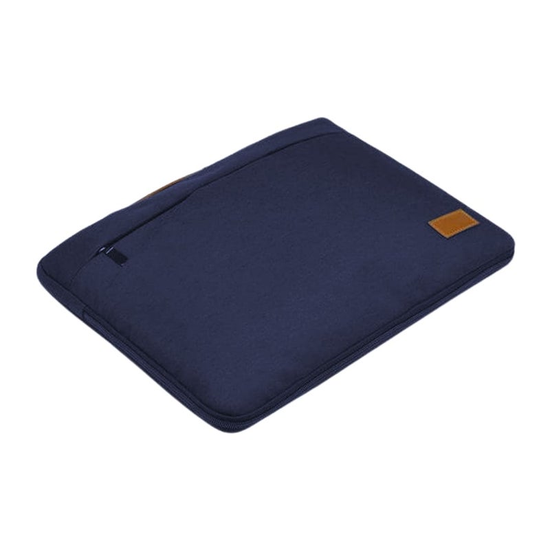 Santhome SALCEA 15 Inch Laptop Sleeve – Premium Padded Case For Laptops & Macbooks with Water-Resistant Exterior & Soft Interior – Durable 15" Notebook Bag for Work School Travel - Navy Blue/Tan - Image 3