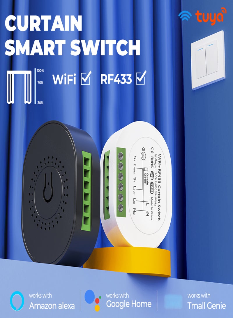 تويا جهاز التحكم عن بعد Tuya WiFi RF433 وحدة تبديل الستارة الصغيرة مفتاح المنزل الذكي مشاركة الجهاز وظيفة التوقيت الربط الذكي تطبيق الهاتف المحمول التحكم عن بعد متوافق مع الصوت - Image 2