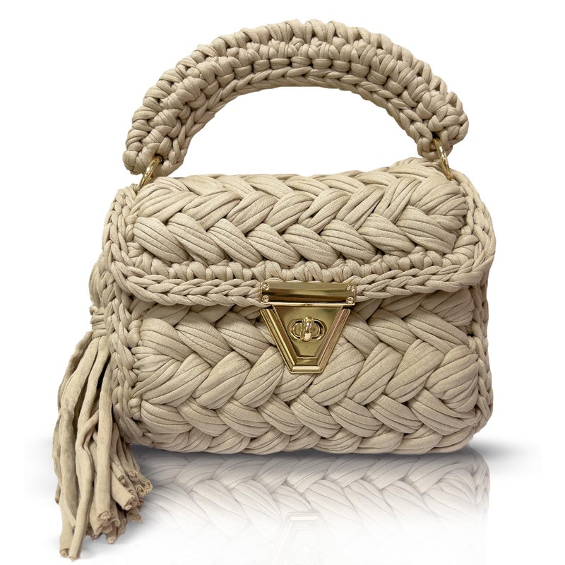 CHQEL Evening Clutch Bag for Women, Handmade Crochet Wedding Party Purse, Small Flap Formal Crossbody Handbag Evening Clutch (CIMEN) - Image 1