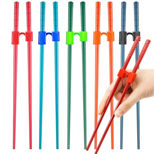 Fejapa 5 Pairs Reusable Chopstick Helpers Dishwasher Safe Training Chop sticks Adult Practice Chopsticks Beginners Right Left Handed Chinese Sticks Learning Chopsticks Holder with Clip Trainer - Image 2