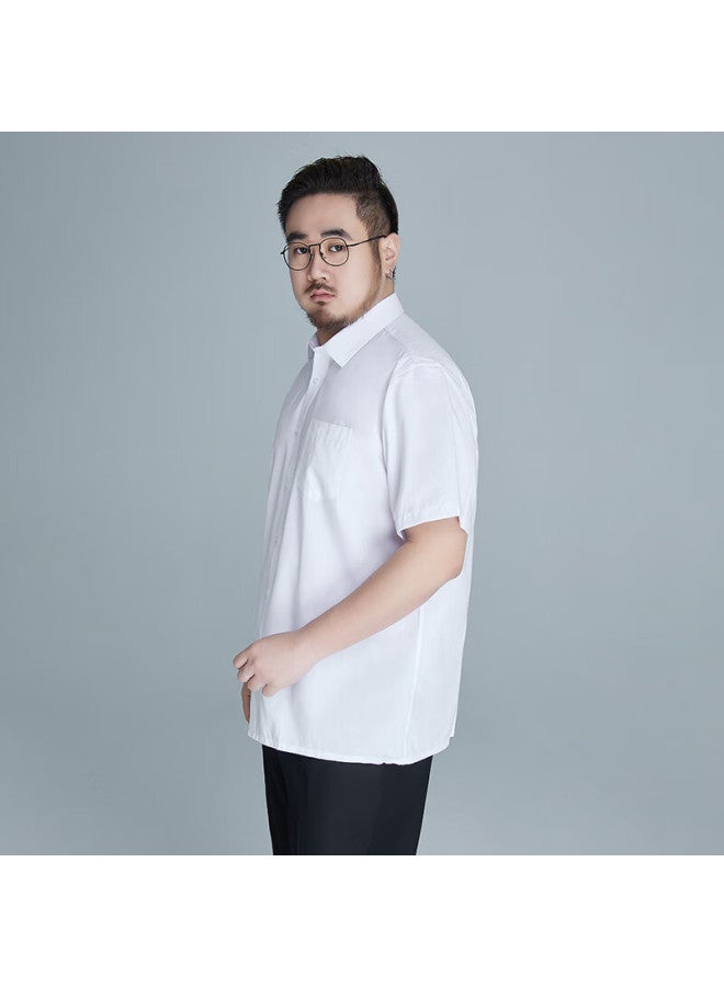 Ayoupang Ayou Fat Summer Short-sleeve Large Size Pure Cotton Shirt, Loose Business Formal Wear, Breathable Comfortable All-cotton Casual White Shirt For Men - Image 4