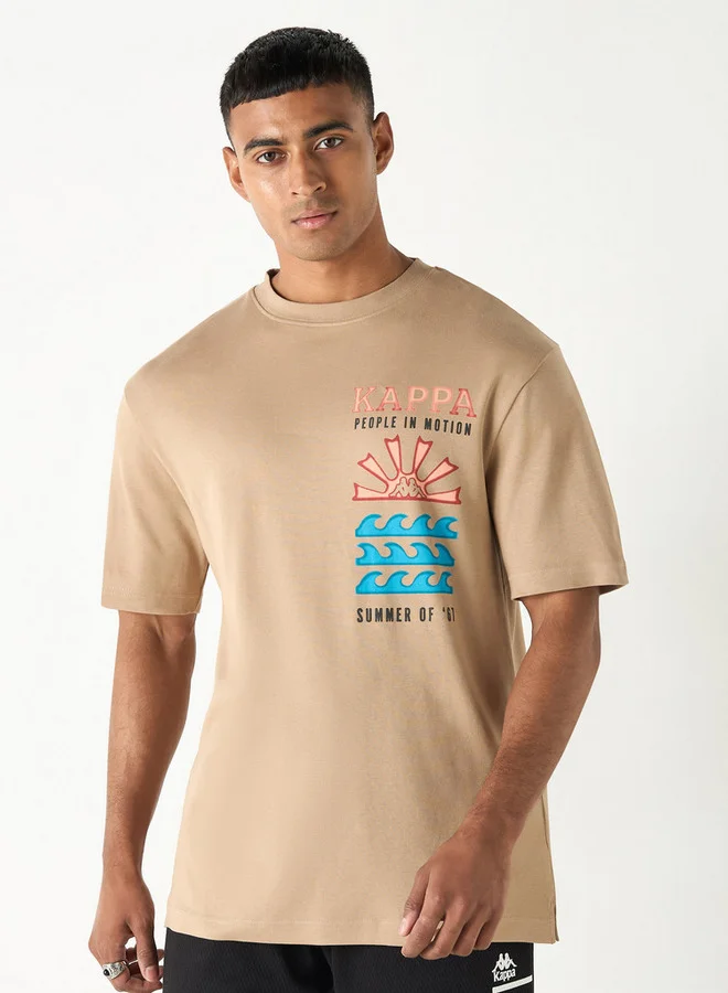 Kappa Graphic Print T-shirt with Short Sleeves