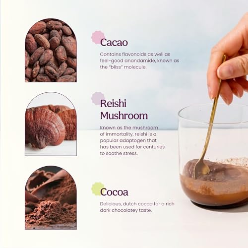 Blume Superfood Latte - Reishi Hot Cacao Powder, Mushroom Powder, Soothing Superfoods, Latte with Brain support, Organic Cocoa Mushroom Coffee Enhancer - Organic, Vegan And Keto Friendly - 25 Servings - Image 5