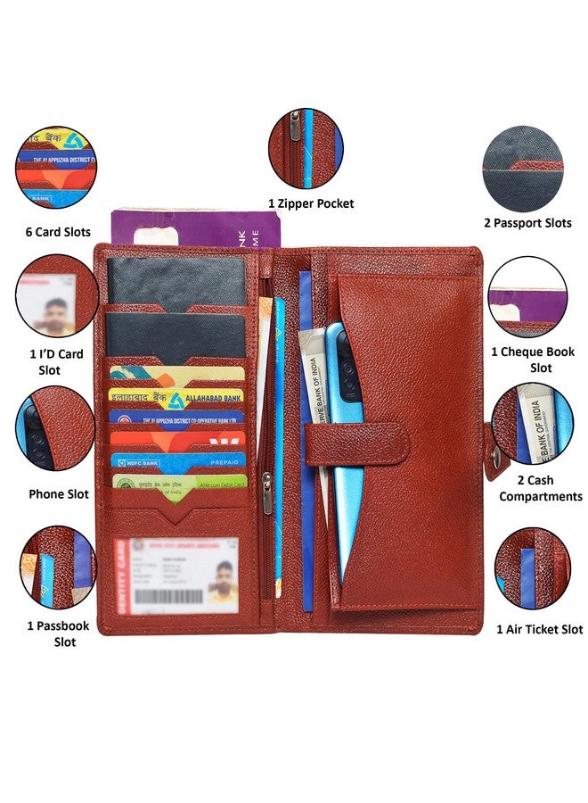 ABYS حامل جواز السفر من ABYS بجلد بني مومباي للرجال والنساء - محفظة سفر، حامل بطاقات - منظم مستندات عائلية - Image 3