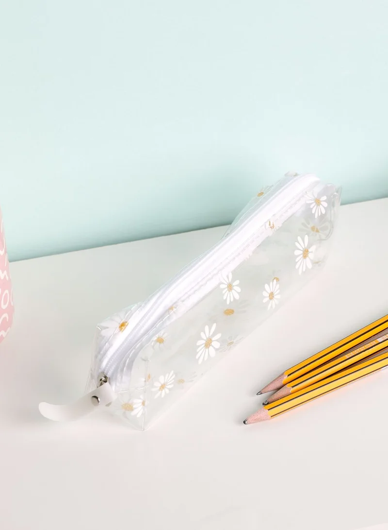 Pink Cactus Daisy Pencil Case