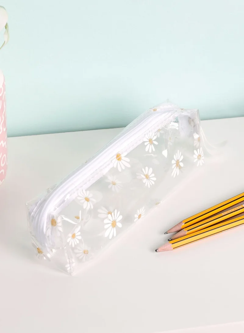 Pink Cactus Daisy Pencil Case
