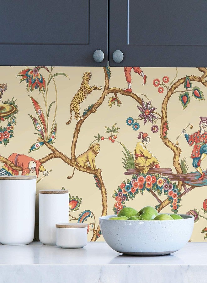 NuWallpaper Scalamandre x Scalamandre Multicolor Ecru Chinoise Exotique Self Adhesive Wallpaper, SCS3845 - Image 3