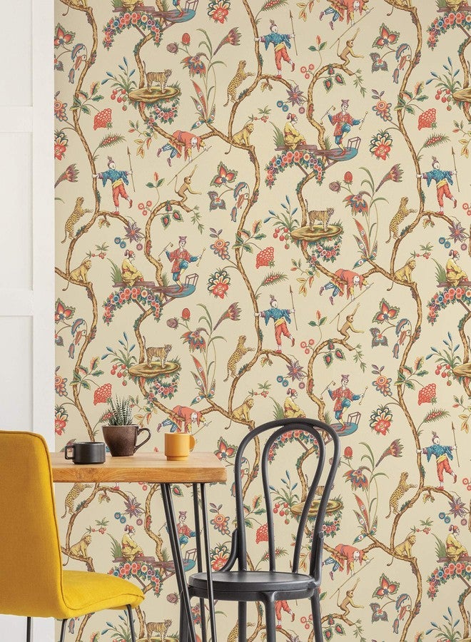 NuWallpaper Scalamandre x Scalamandre Multicolor Ecru Chinoise Exotique Self Adhesive Wallpaper, SCS3845 - Image 2