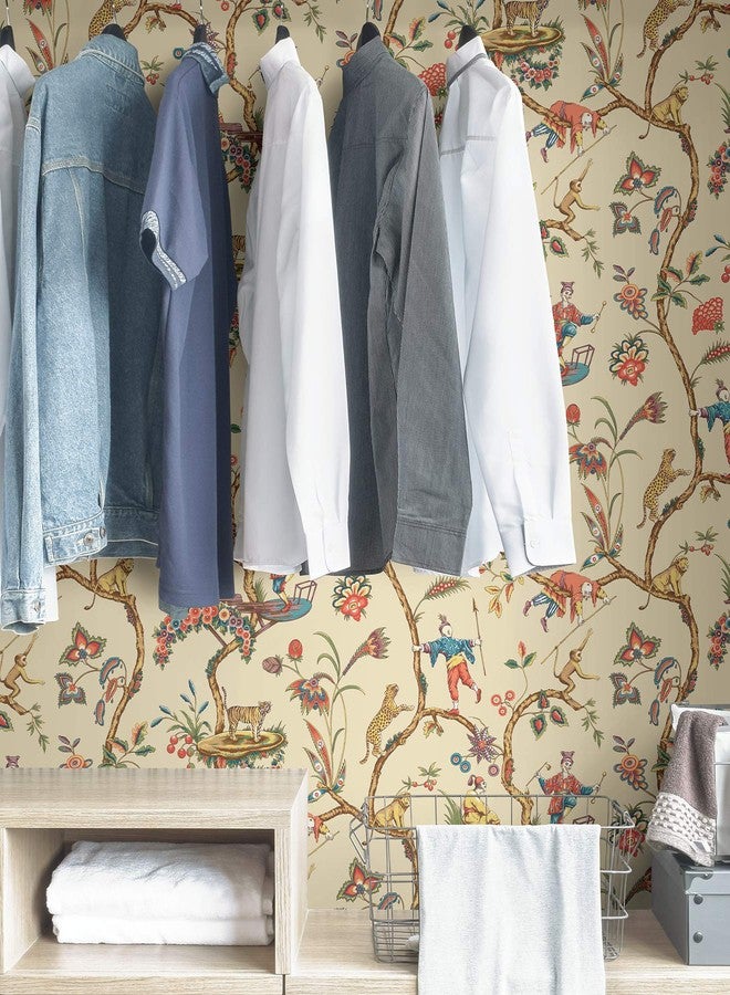 NuWallpaper Scalamandre x Scalamandre Multicolor Ecru Chinoise Exotique Self Adhesive Wallpaper, SCS3845 - Image 4