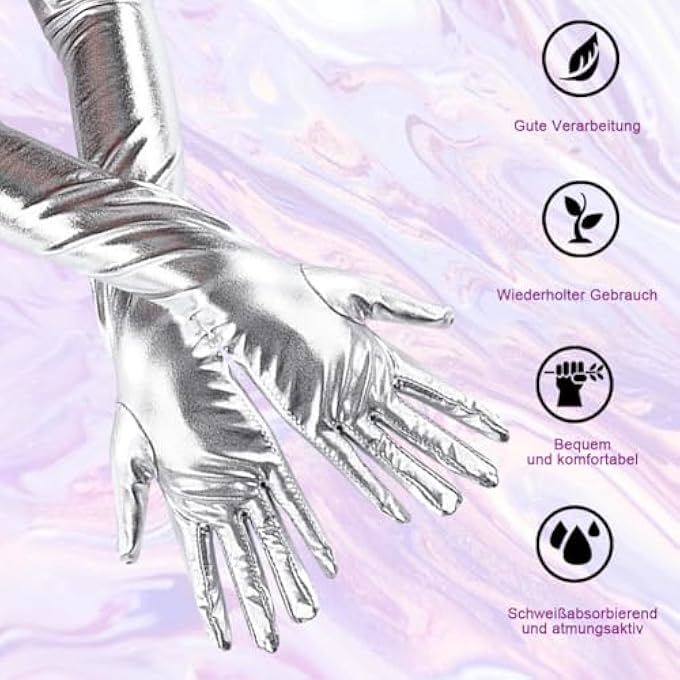 ALIEN COSTUME SET, WOMEN'S ALIEN COSTUME WITH ALIEN HEADBAND + GLOVES + EARRINGS, SPACE COSTUME FOR WOMEN FOR ADULTS COSTUME ACCESSORIES ALIEN COSPLAY COSTUME ACCESSORIES - Image 2