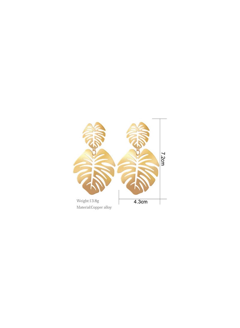 GGOOT 9 Pairs Fashion Tassel Earrings Set, Bohemian Acrylic Hoop Stud Drop Dangle Earring Leather Leaf Earrings, for Women Girls Birthday/Party/Christmas/Friendship  - Image 3