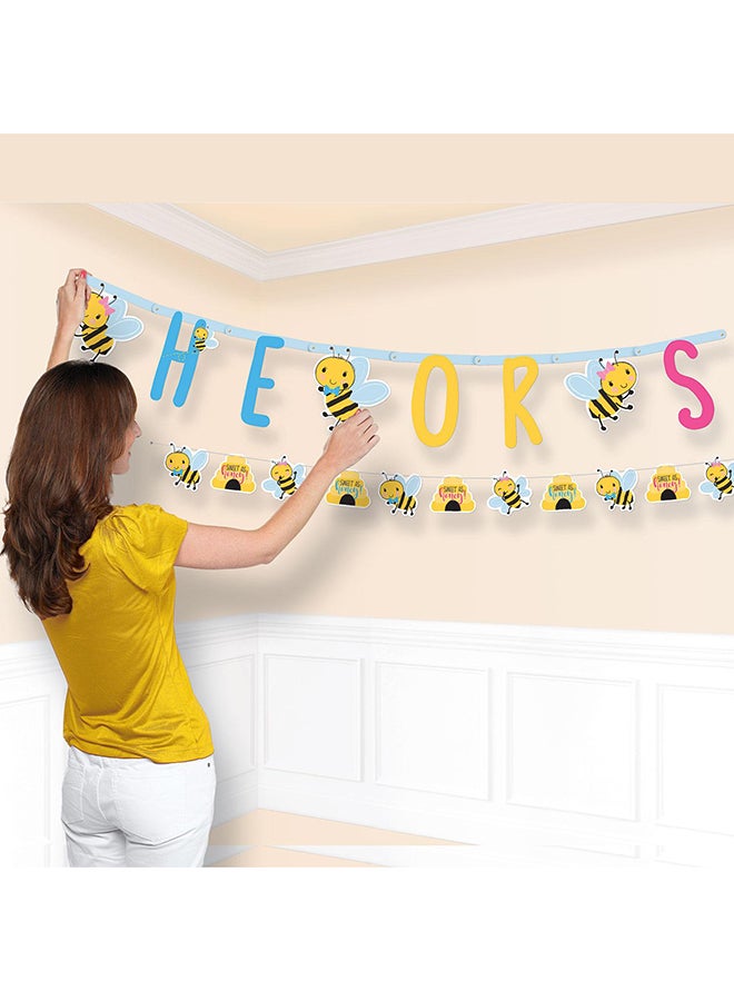 Amscan What Will It Bee? Combo Letter Banners 2pcs, Baby Shower Decorations