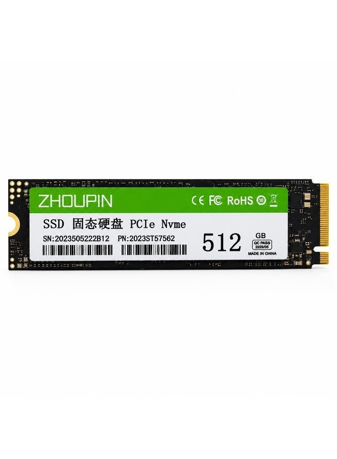 Zhoupin SSD 512GB M.2 2280 PCIe NVMe Internal Solid State Drive ZHOUPIN for Desktop PC & Laptop - Image 1