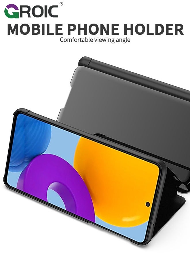 GROIC Case for Samsung Galaxy S25 5G, Mirror Case Ultra Slim Lightweight Flip Cover with Stand Anti-drop Protection Cover for Samsung Galaxy S25, Black - Image 5