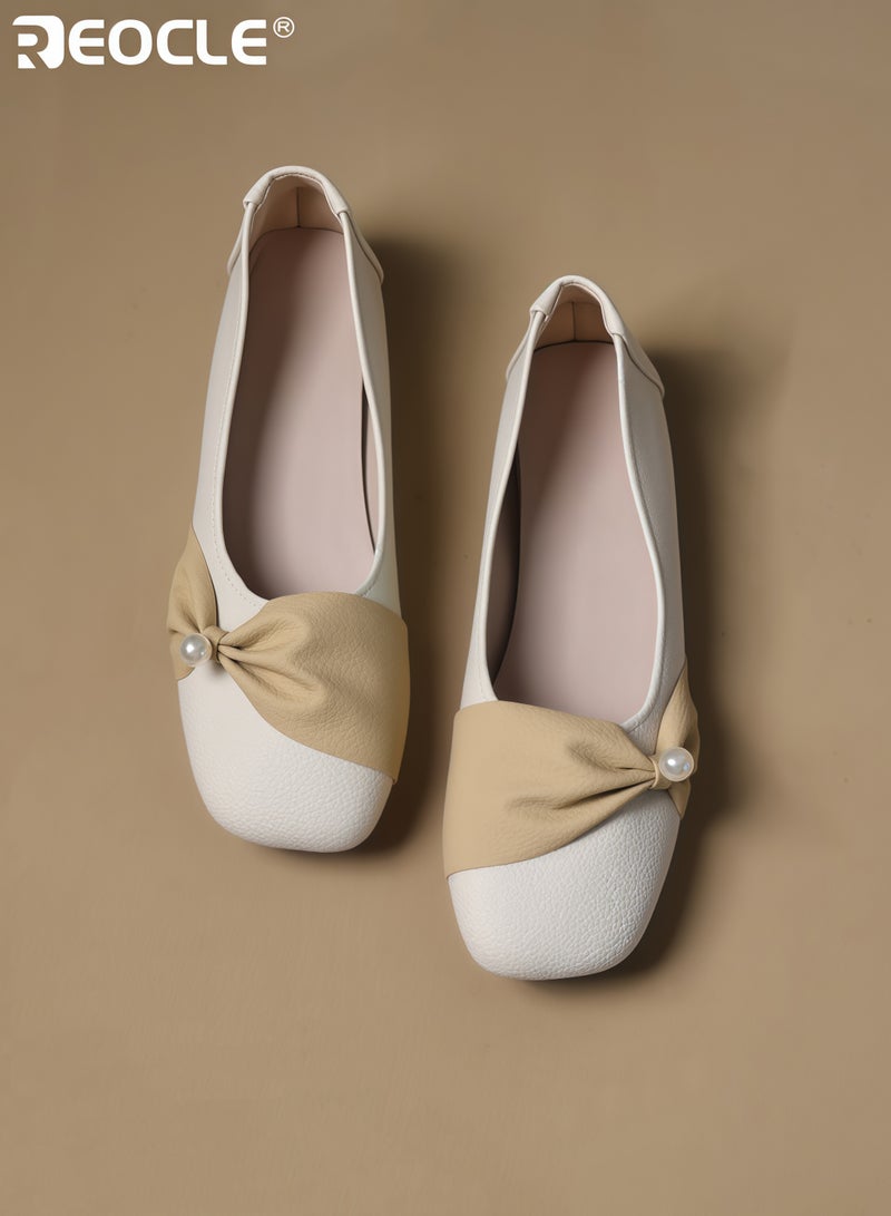 ريوكل أحذية فلات نسائية بمقدمة مربعة وبناء من الجلد الصناعي وتصميم مريح مع أسلوب متعدد الاستخدامات للاستخدام اليومي - Image 3