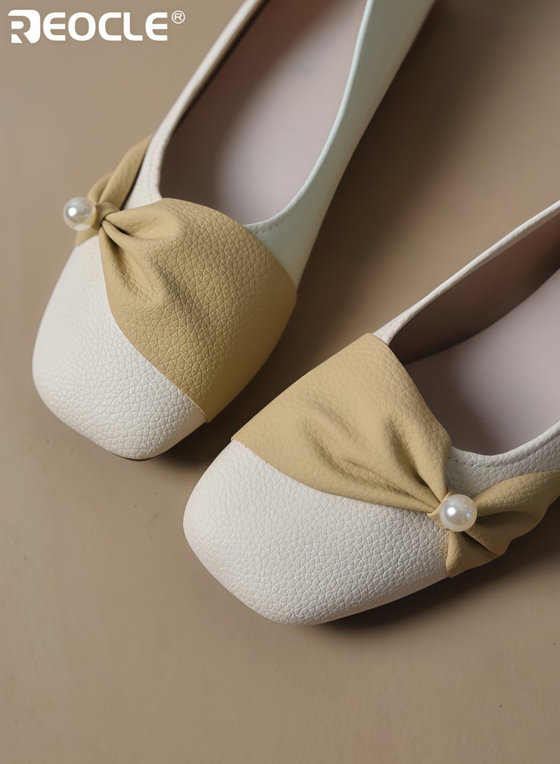 ريوكل أحذية فلات نسائية بمقدمة مربعة وبناء من الجلد الصناعي وتصميم مريح مع أسلوب متعدد الاستخدامات للاستخدام اليومي - Image 4