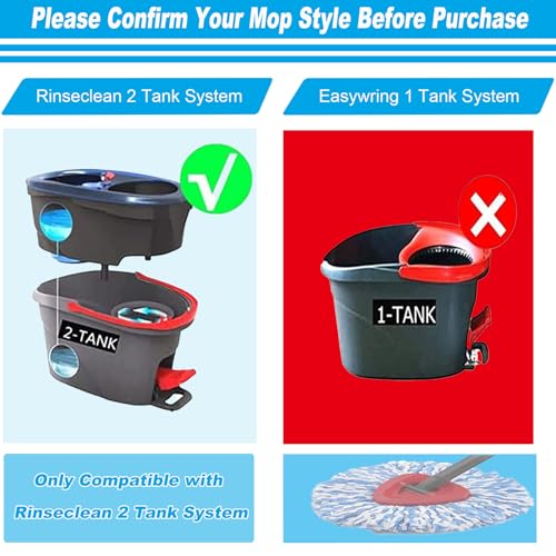 High-PQ 12 Pack Spin Mop Replacement Head,Fit for Rinse Clean 2-Tank System, Microfiber Mop Head Replacement Easy Wring Mop,Refill Mop Replace Head for Floor Cleaning - Image 3