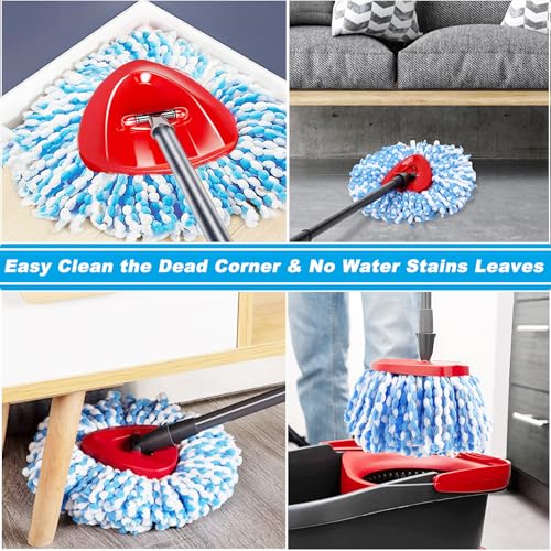 High-PQ 12 Pack Spin Mop Replacement Head,Fit for Rinse Clean 2-Tank System, Microfiber Mop Head Replacement Easy Wring Mop,Refill Mop Replace Head for Floor Cleaning - Image 5