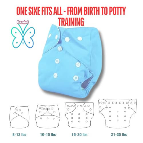 RENIAL Cloth Diapers For Baby Kids (diaper and insert) | Diper Washable freesize Leakage Proof Cloth Diaper with Quick Dry For Baby Kids | Babies Diaper between 3mon to 3yr (pack of 1) (Blue) - Image 5